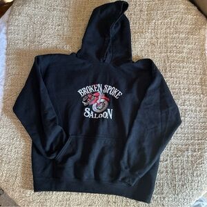 Broken Spoke Saloon Hooded Sweatshirt Size L Embroidered Logo